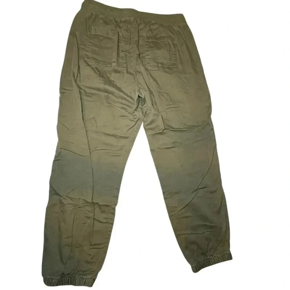 Gap Women's Large Green Jogger Pants Ribbed Waist‎ Cargo Style Pockets - Picture 11 of 14